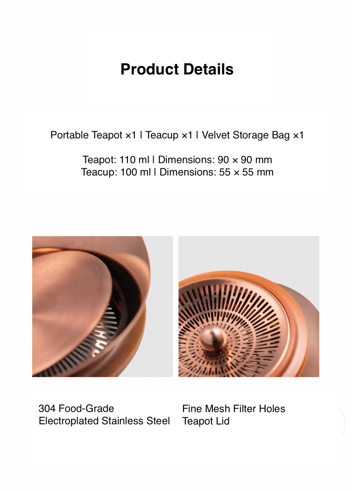 TPYE® Portable Teapot and Cup Travel Set