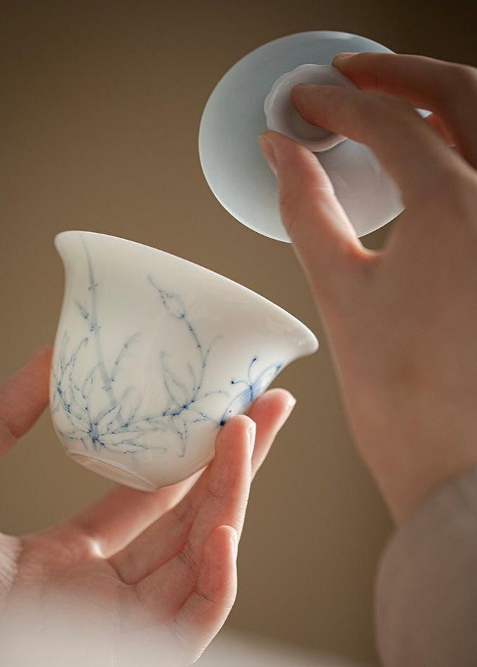 Hand-Painted Bamboo Gaiwan