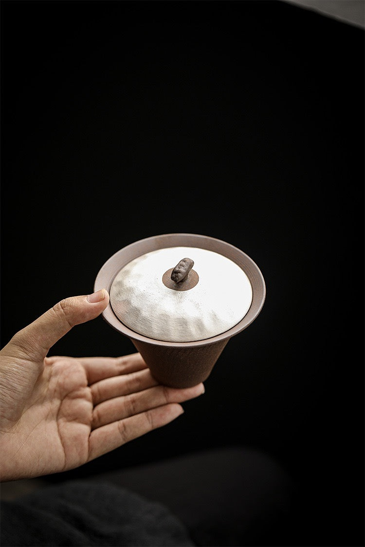 Rock Mud Handcrafted Silver-Inlaid Lid Gaiwan