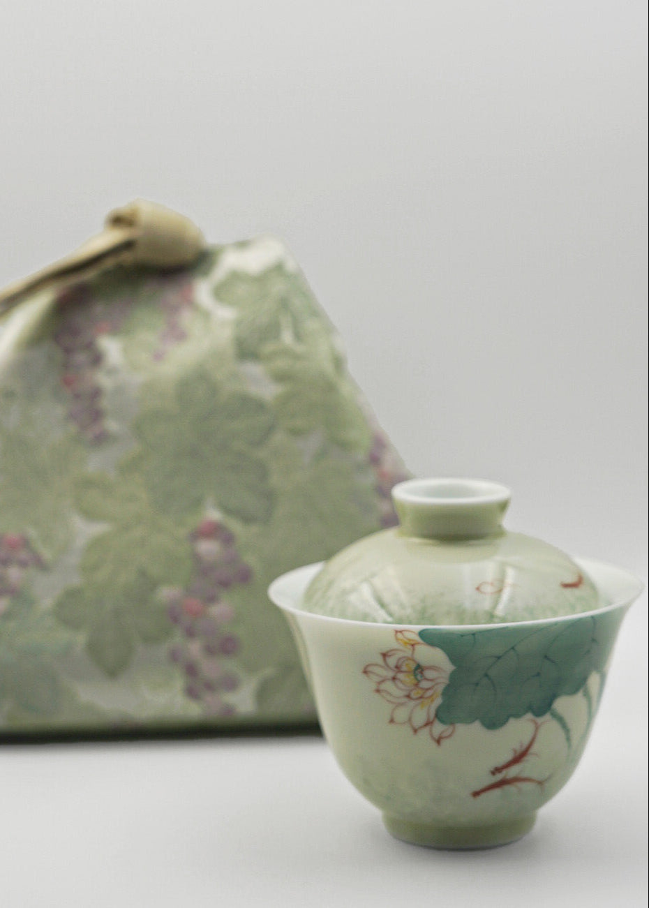 Hand-Painted Lotus Gaiwan