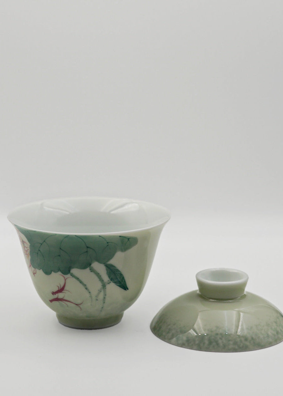 Hand-Painted Lotus Gaiwan