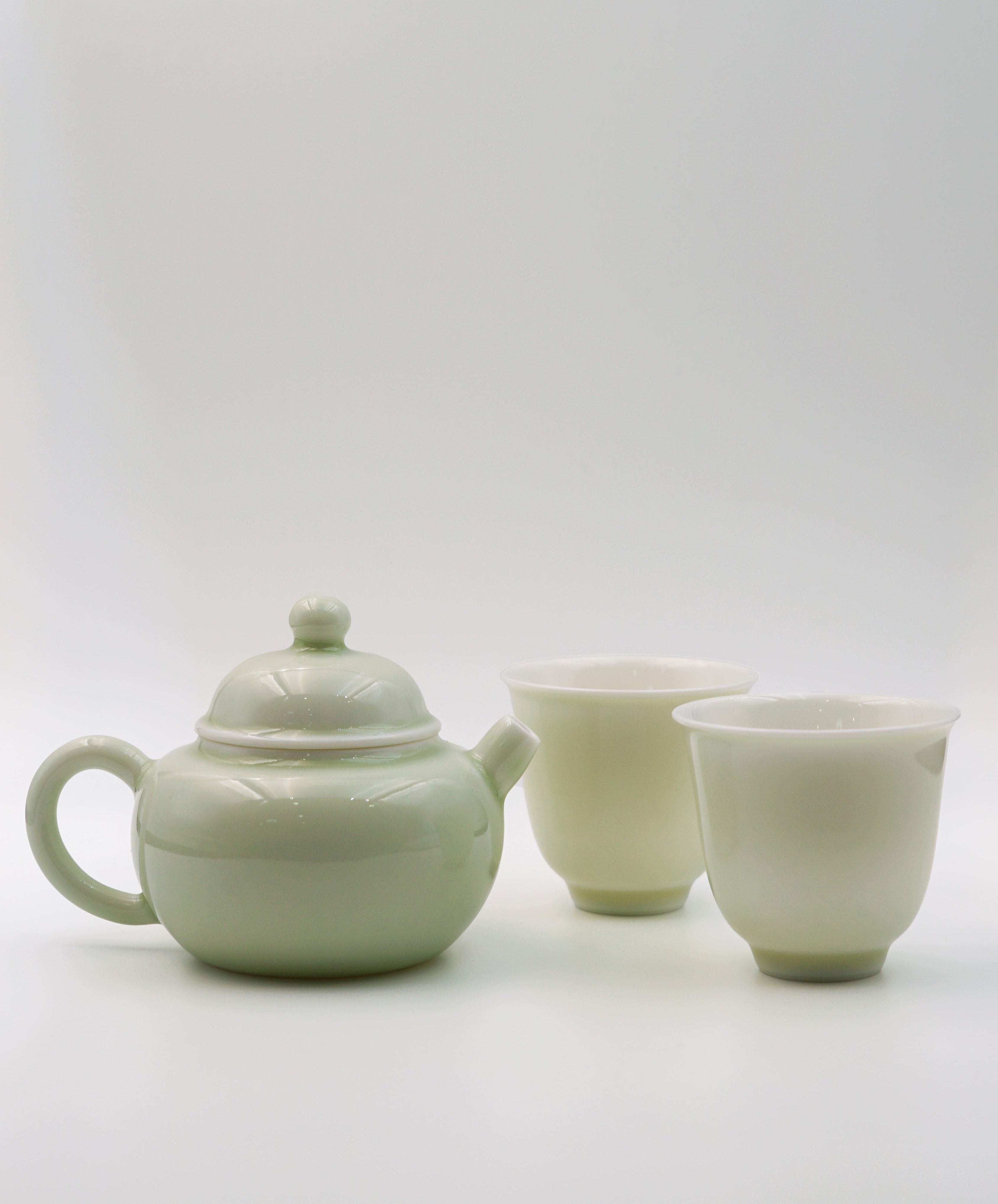 Minimalist Celadon Green Porcelain Teapot Set