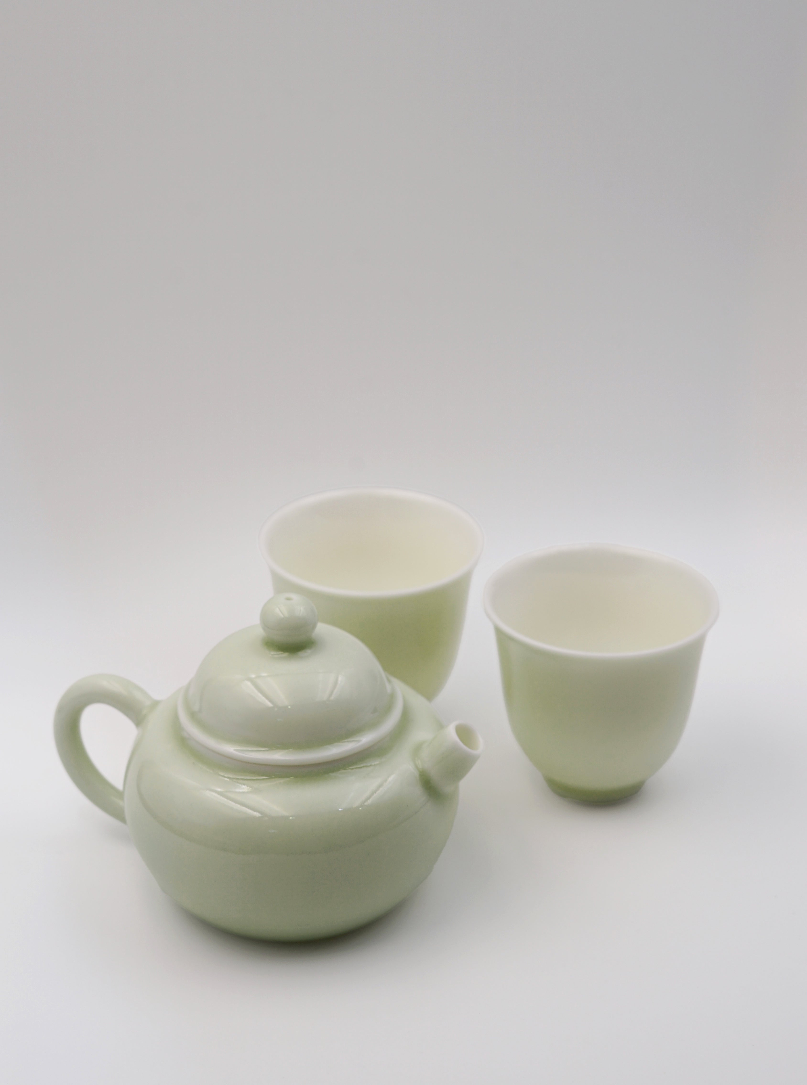 Minimalist Celadon Green Porcelain Teapot Set