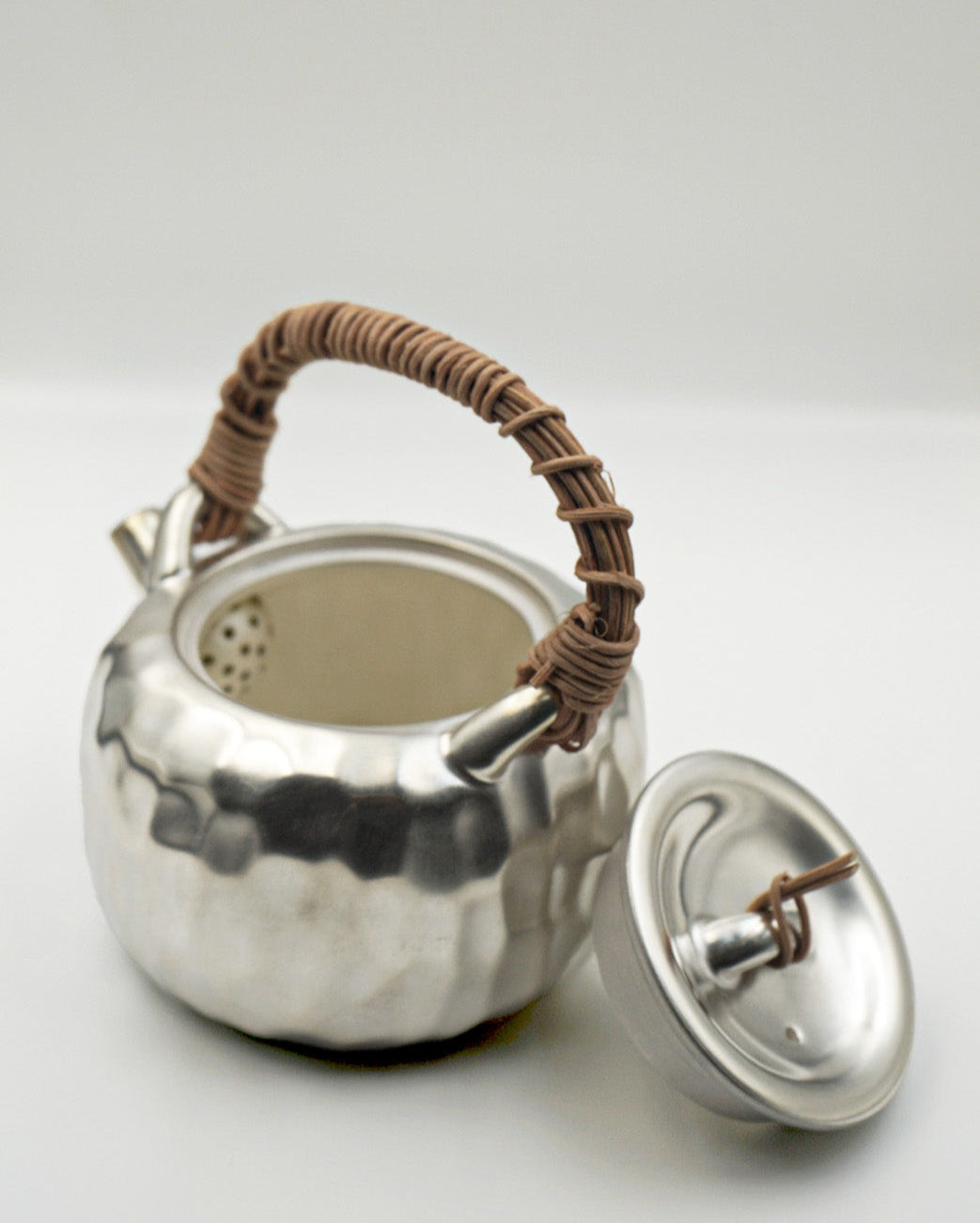 Handcrafted Hammered Silver-Plated Teapot